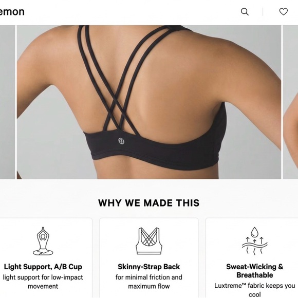 lululemon athletica Free to Be Black Sports Bra - Picture 7 of 7
